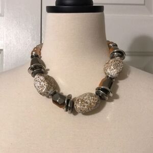 New Earth toned Necklace With Silver Spacers